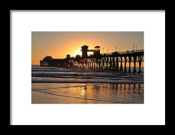 Silhouette Framed Print featuring the photograph Oceanside Pier by Bridgette Gomes