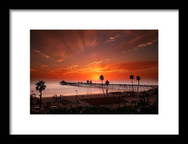  Sunset Framed Print featuring the photograph Oceanside Sunset 9 by Larry Marshall