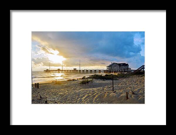 Ocean Framed Print featuring the photograph October 3 2016 OBX Sunrise by Barbara Ann Bell