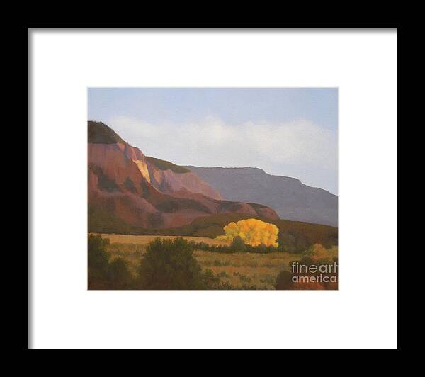 Autumn Framed Print featuring the painting October Cottonwoods by Phyllis Andrews