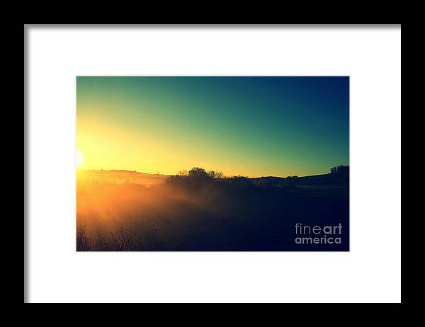 Sunrise Framed Print featuring the photograph October Farm Sunrise by Neal Eslinger