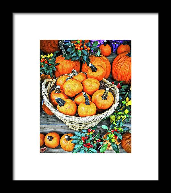 Photograph Go Pumpkins Framed Print featuring the photograph October Pumpkins by Joan Reese