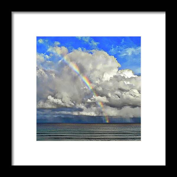 Rainbow Framed Print featuring the photograph October Rainbow in Maui by Kirsten Giving