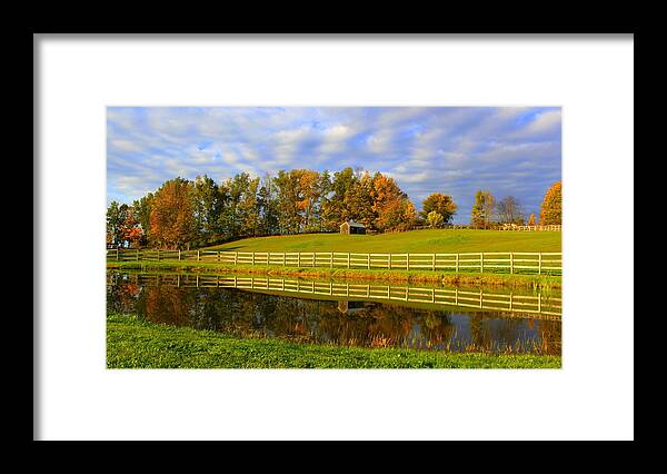 Farm Framed Print featuring the photograph October Reflections by Suzanne DeGeorge