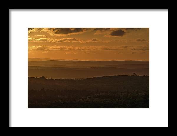 Acadia National Park Framed Print featuring the photograph October Sunset in Acadia by Jesse MacDonald