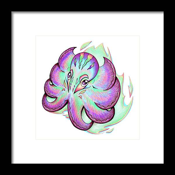 Octopus Framed Print featuring the drawing Octopus II by Sipporah Art and Illustration
