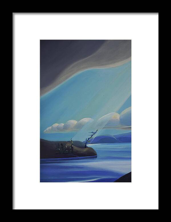 Triptych Framed Print featuring the painting Ode to the North II - Left Panel by Barbel Smith