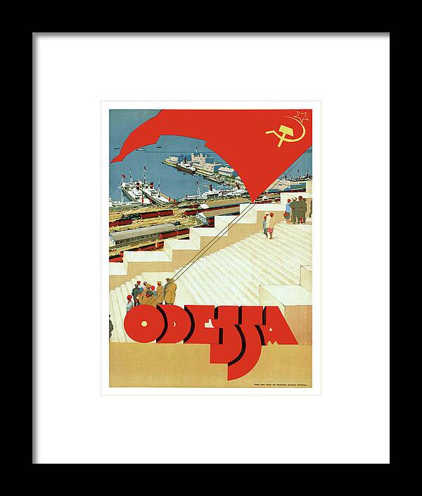 Odessa Framed Print featuring the painting Odessa, Soviet vintage travel poster by Long Shot