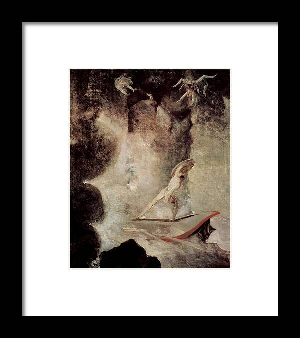 Odysseus In Front Of Scylla Framed Print featuring the painting Odysseus in front of Scylla by Henry Fuseli