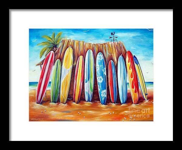Surf Framed Print featuring the painting Off-Shore by Deb Broughton