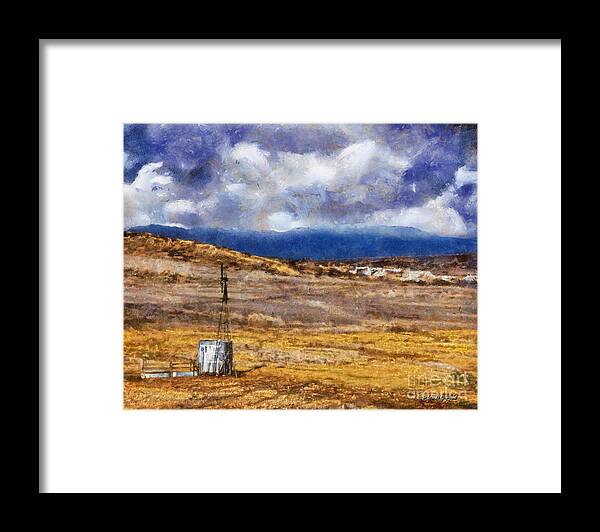 Windmill Framed Print featuring the digital art Off the Beaten Path I by Rhonda Strickland
