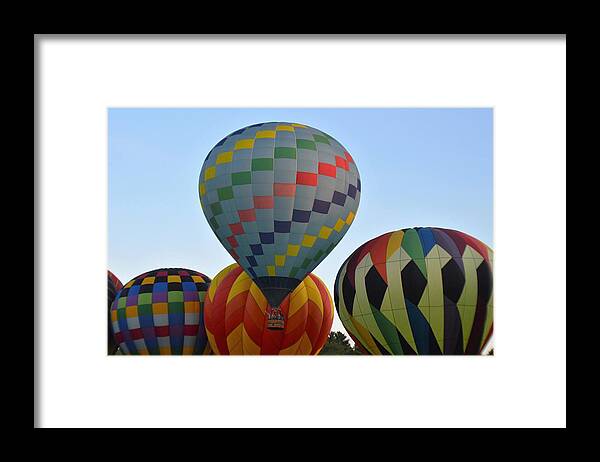 Balloons Framed Print featuring the photograph Off We Go by Charles HALL