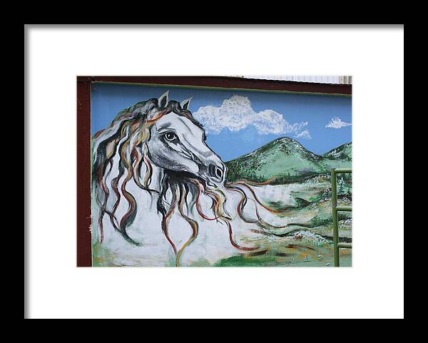 Ogden Framed Print featuring the photograph Ogden Utah Horse Mural by Ely Arsha