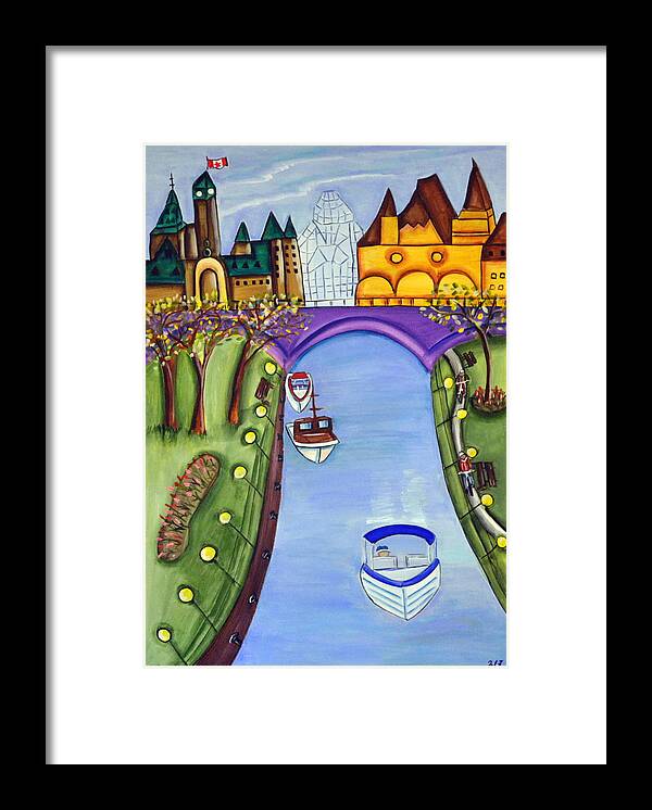 Abstract Framed Print featuring the painting Oh Canada by Heather Lovat-Fraser