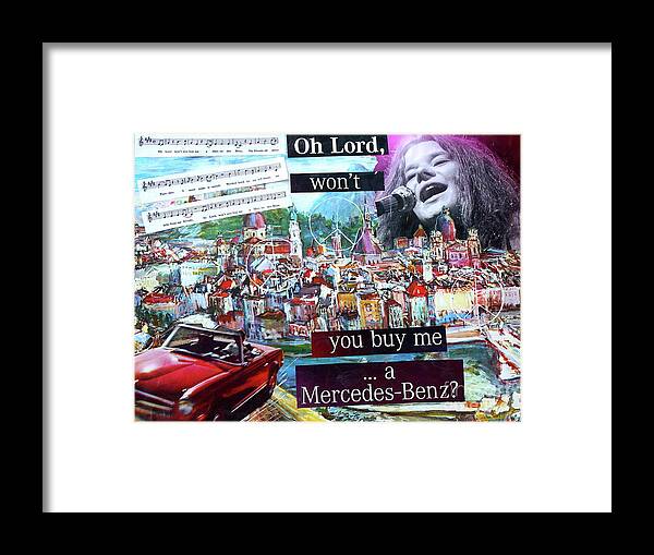 Janis Joplin Framed Print featuring the mixed media Oh Lord by Barbara Teller
