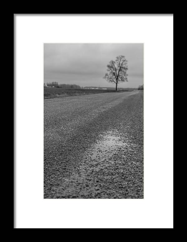 Black And White Framed Print featuring the photograph Ohio Backroad in Black and White by John McGraw