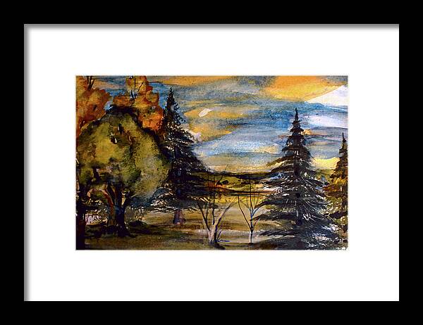Ohio Framed Print featuring the painting Ohio Sunset by Mindy Newman