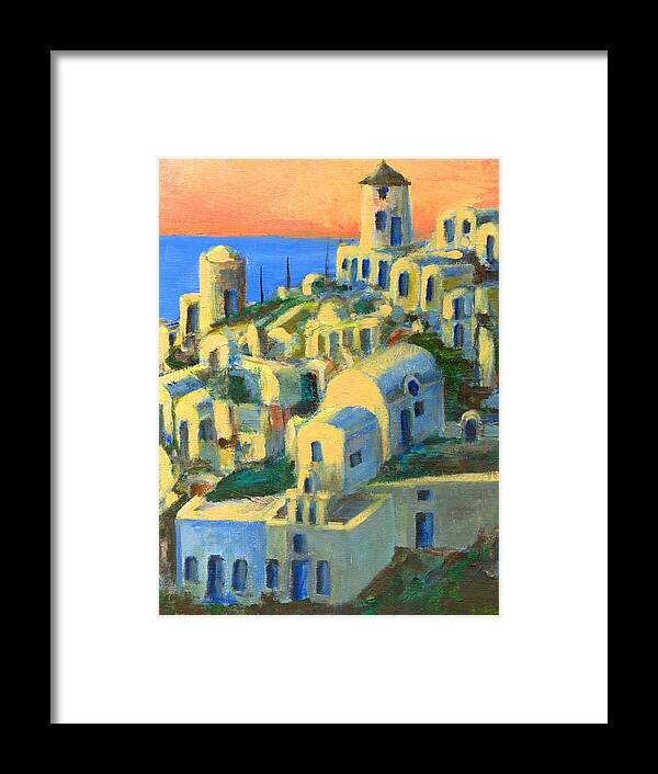 Oia Framed Print featuring the painting Oia. Santorini by Randy Sprout
