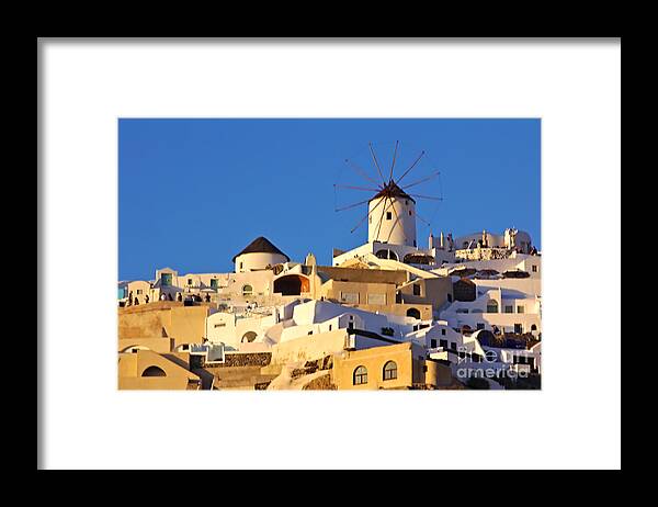 Santorini Framed Print featuring the photograph Oia Windmill by Jeremy Hayden
