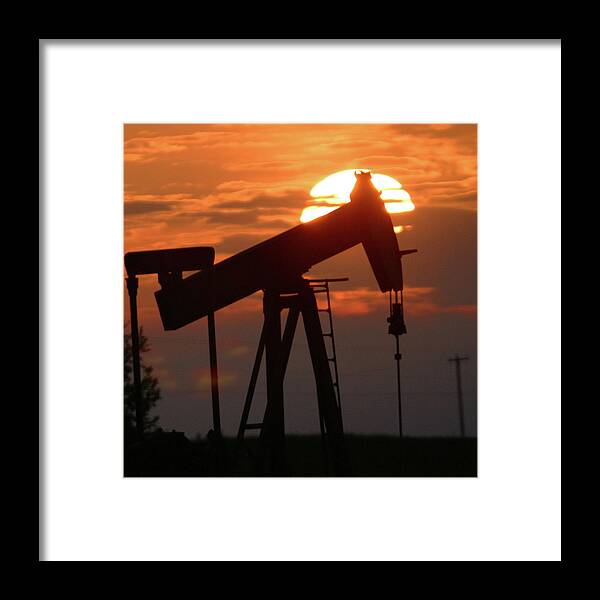 Oil Framed Print featuring the photograph Oil Pump Jack 7 by Jack Dagley