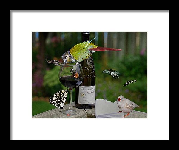 Parrot Framed Print featuring the photograph Okay...Admittedly...The Party got a Little Out of Hand by Robin Webster