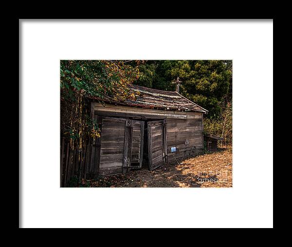 Shed Framed Print featuring the photograph Old Abandoned Shed Sonoma County by Blake Webster