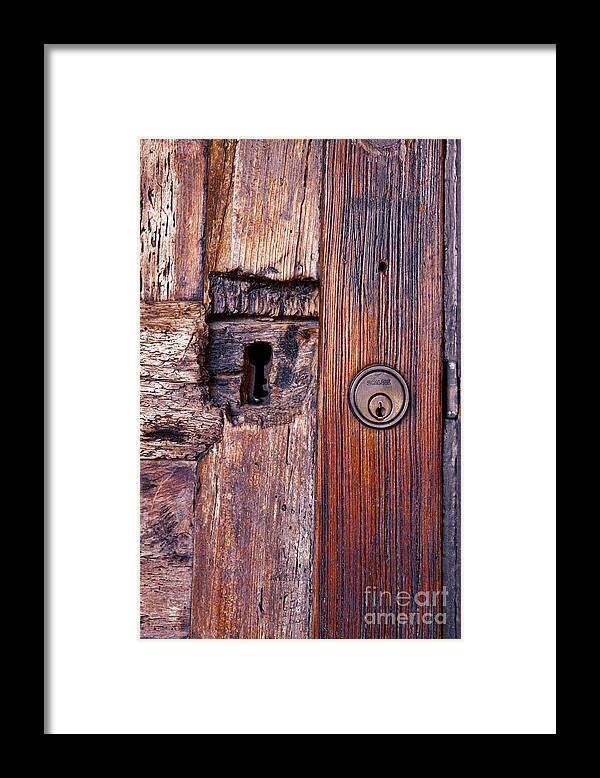Wood Door Framed Print featuring the photograph Old and New by Ana V Ramirez