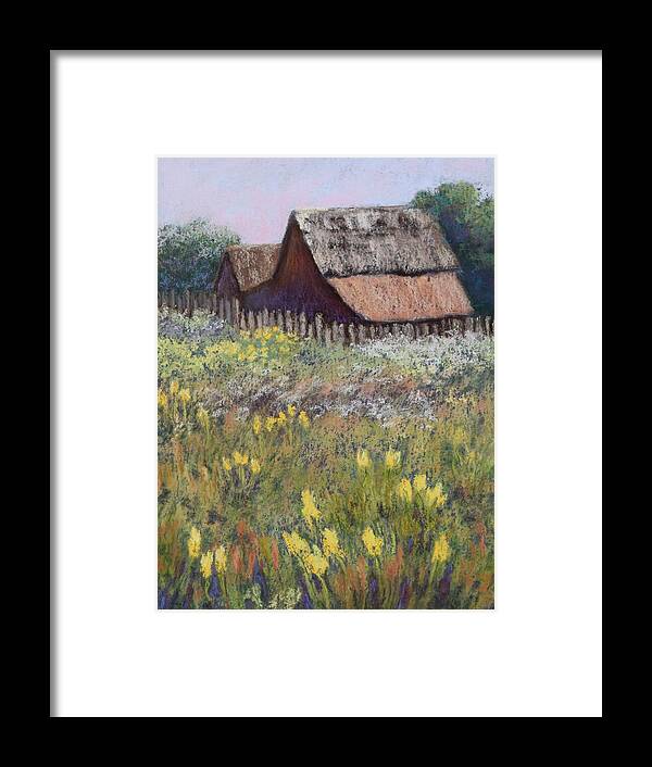 Barn Framed Print featuring the painting Old Barn in Spring by Nancy Jolley
