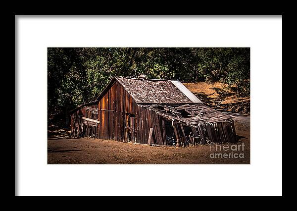 Sonoma County Framed Print featuring the photograph Old Barn River Road Sonoma County by Blake Webster