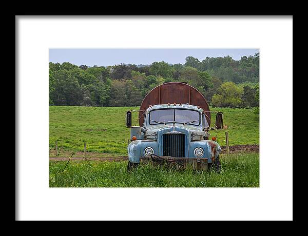 Mack Framed Print featuring the photograph Old Blue Mack by Cyndi Goetcheus Sarfan