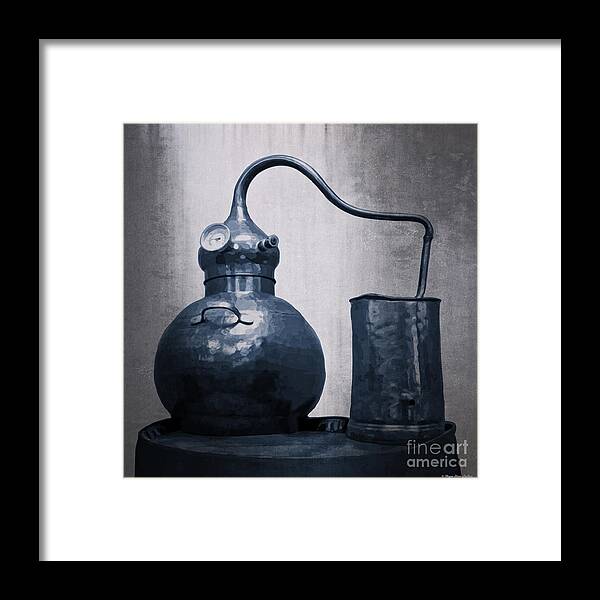 Alcohol Framed Print featuring the digital art Old Blue Still by Megan Dirsa-DuBois