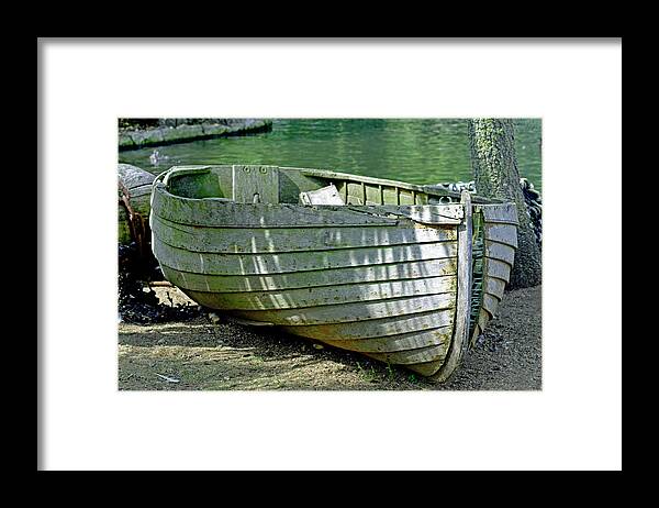 Pond Framed Print featuring the photograph Old Boat - Bursting At The Seams by Rod Johnson