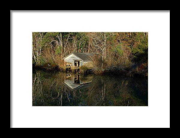  Framed Print featuring the digital art Old boat House by Michael Thomas