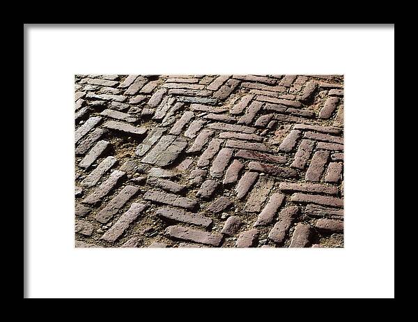 Old Framed Print featuring the photograph Old Brick Road by Curtis Krusie