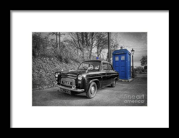 Art Framed Print featuring the photograph Old British Police Car And Tardis by Yhun Suarez