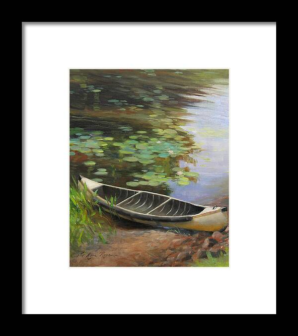 Canoe Framed Print featuring the painting Old Canoe by Anna Rose Bain