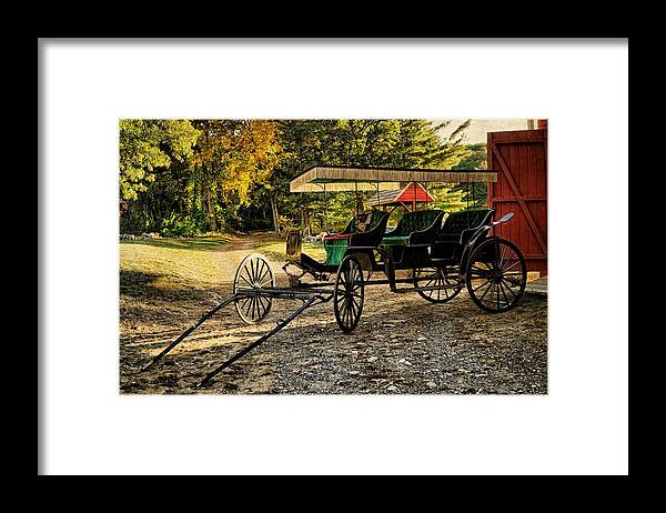 Old Cart Framed Print featuring the photograph Old Cart - old movie edition by Lilia S