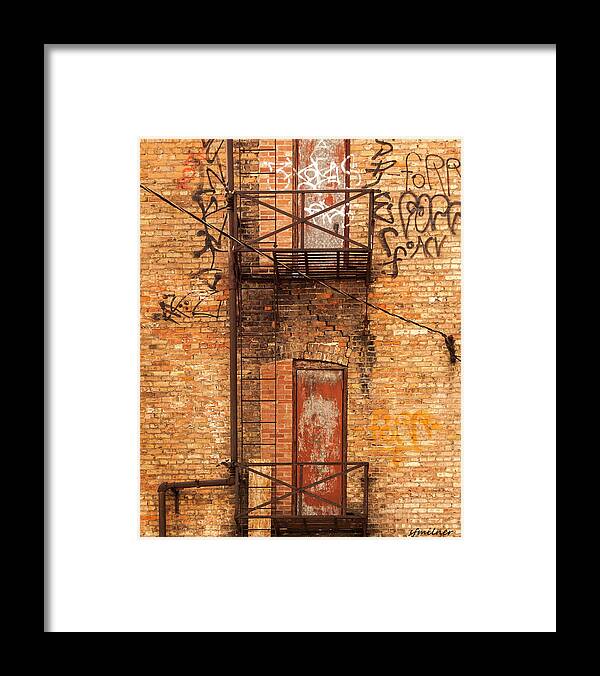 Buildings Framed Print featuring the photograph Old Escape by Steven Milner