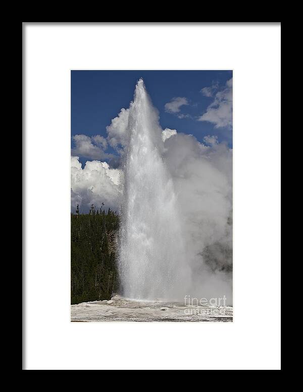 Old Faithful Geyser Framed Print featuring the photograph Old Faithful Geyser Yellowstone Park by Dustin K Ryan