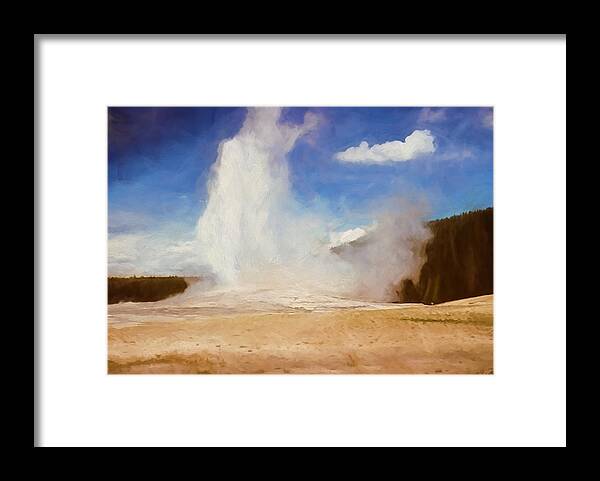  Framed Print featuring the digital art Old Faithful Vintage 5 by Cathy Anderson