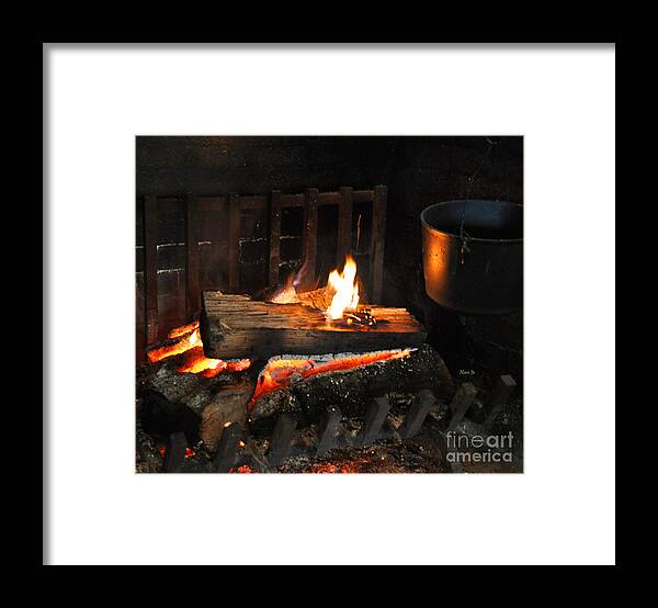 Wood Framed Print featuring the photograph Old Fashioned Fireplace by Nava Thompson
