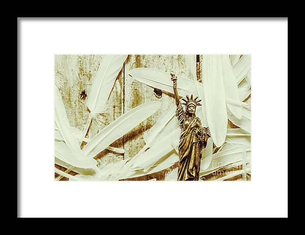 Freedom Framed Print featuring the photograph Old-fashioned statue of liberty monument by Jorgo Photography