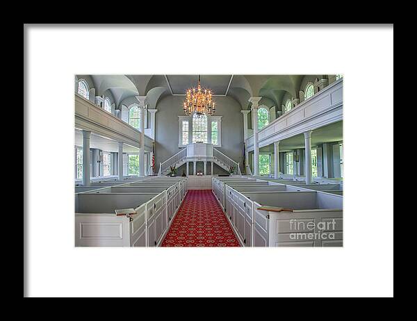 Church Framed Print featuring the photograph Old First Church Interior by Rod Best