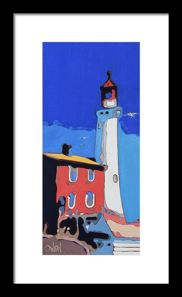 Oil On Canvas. Prints Framed Print featuring the painting Old Fisgard Light by Rob Owen