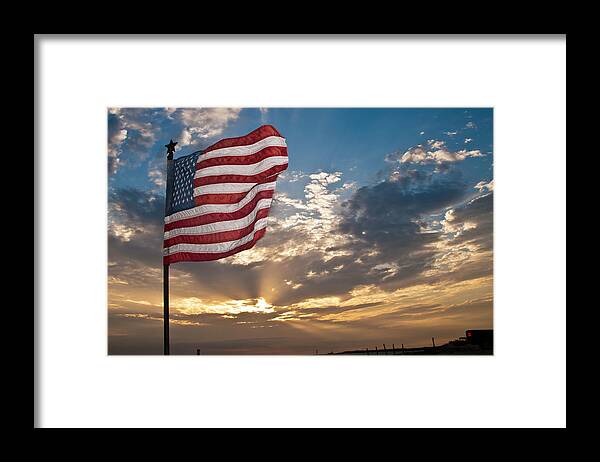 American Framed Print featuring the photograph Old Glory by John Collins
