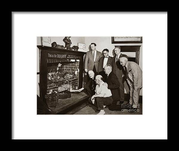 Wilkes Barre Framed Print featuring the photograph Old Grate that First Burned Anthracite Coal Successfully In the Old Fell House Wilkes Barre PA by Arthur Miller