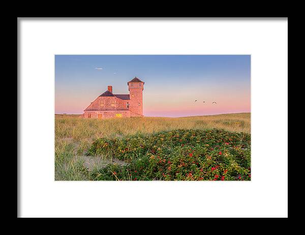 Old Harbor Life Saving Station Framed Print featuring the photograph Old Harbor Life-Saving Station Cape Cod by Bill Wakeley