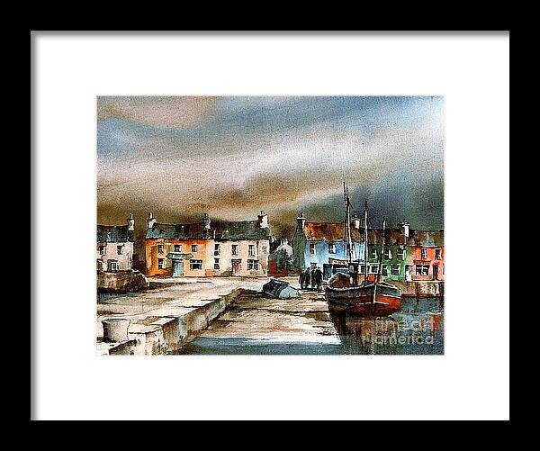 Ireland Framed Print featuring the painting Old Harbour Dingle, Kerry by Val Byrne