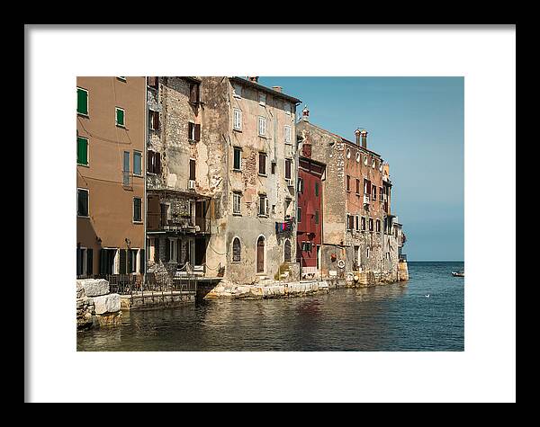 Rovigno Framed Print featuring the photograph Old houses of Rovigno by Claudio Maioli