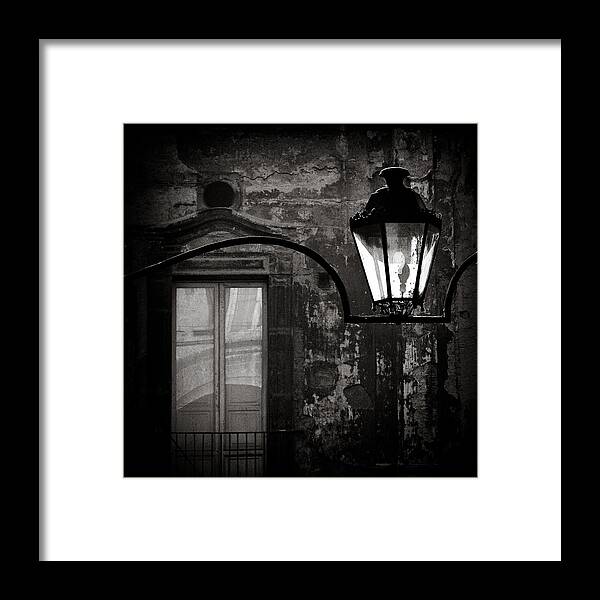 Naples Framed Print featuring the photograph Old Lamp by Dave Bowman